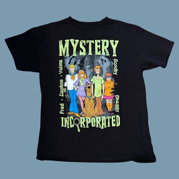 Scooby-Doo Other - Kids Scooby-Doo Halloween Retro Mystery Inc Character Line Up T-Shirt Size 10/12